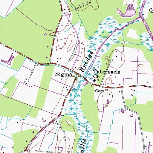 Topographic Map of Sigma, VA