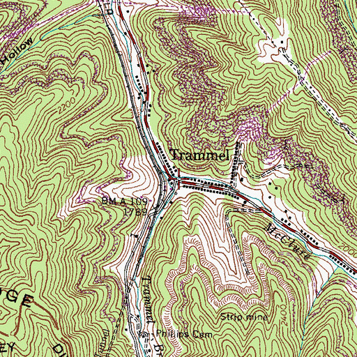 Topographic Map of Trammel, VA