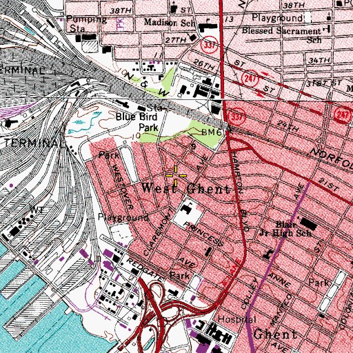 Topographic Map of West Ghent, VA