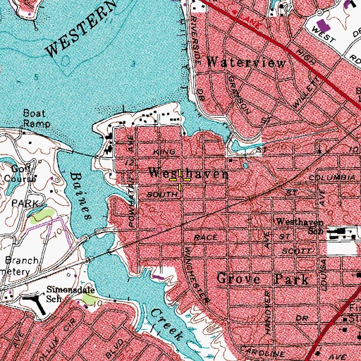 Topographic Map of Westhaven, VA