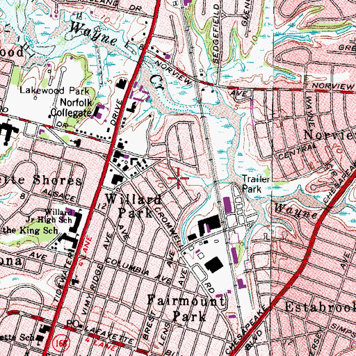 Topographic Map of Willard Park, VA