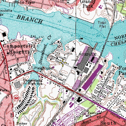 Topographic Map of Newton Park, VA