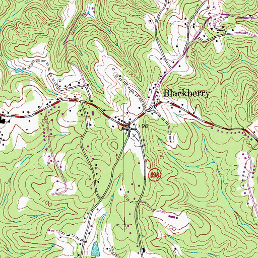 Topographic Map of Blackberry Baptist Church, VA