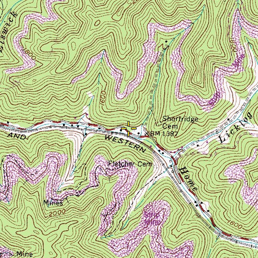 Topographic Map of Home Creek School (historical), VA