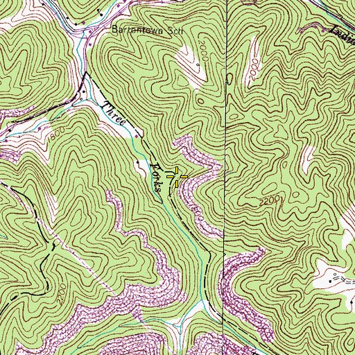 Topographic Map of Indian Creek School (historical), VA
