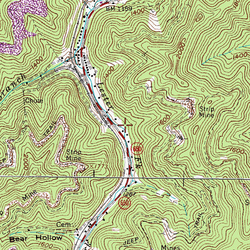 Topographic Map of Old House Hollow, VA