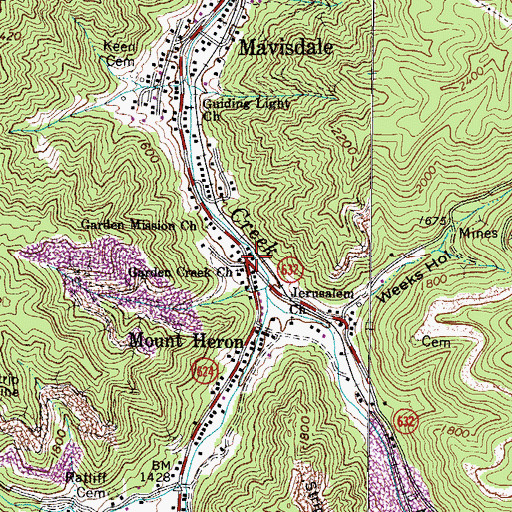Topographic Map of Triangular Mountain Institute (historical), VA