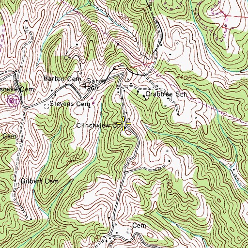 Topographic Map of Clinchview School (historical), VA