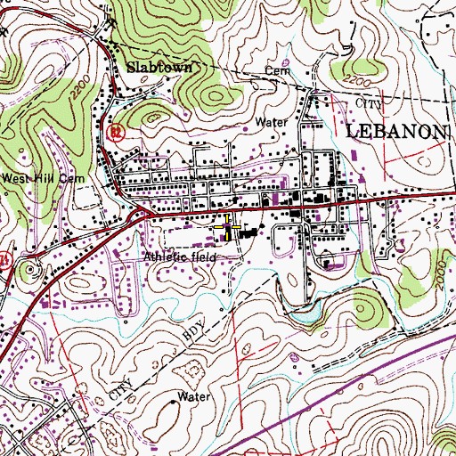 Topographic Map of Lebanon Elementary School, VA
