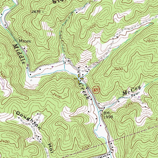Topographic Map of Jessie Branch, VA