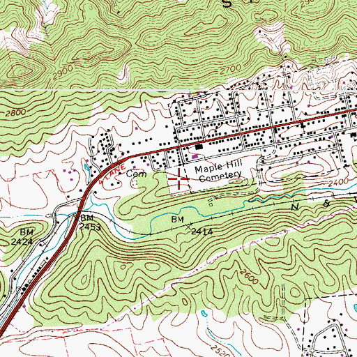Topographic Map of Saint Lukes Cemetery, VA
