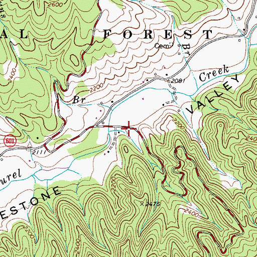 Topographic Map of Sugar Tree Hollow, VA