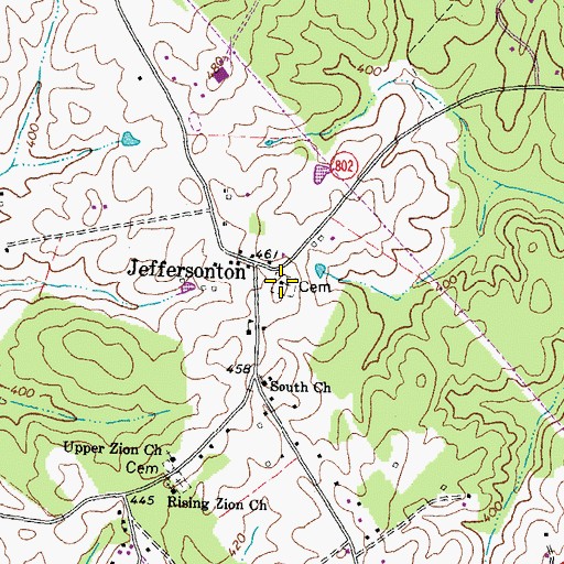 Topographic Map of Jeffersonton Baptist Church, VA