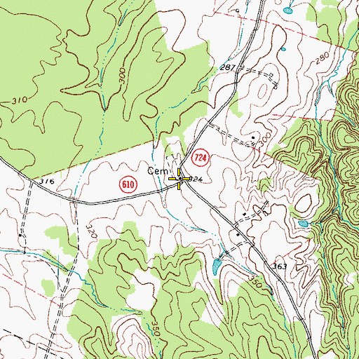 Topographic Map of Mandsville Church, VA
