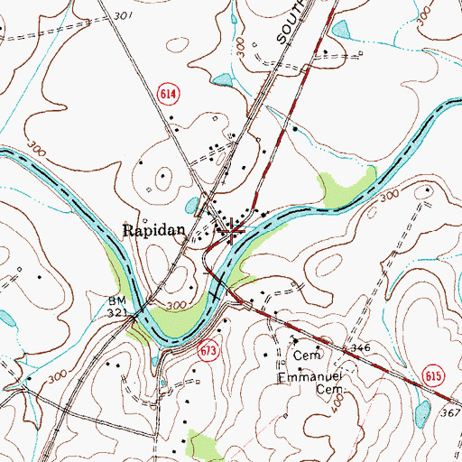 Topographic Map of Rapidian Historic District, VA