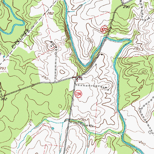 Topographic Map of Stones Mill, VA