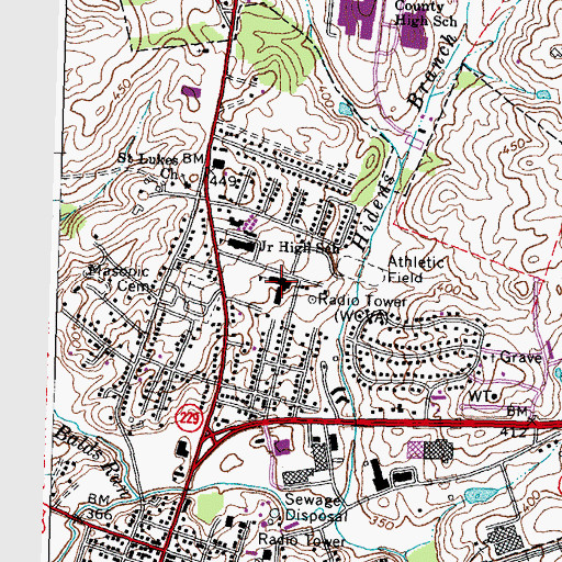 Topographic Map of Sycamore Park Elementary School, VA