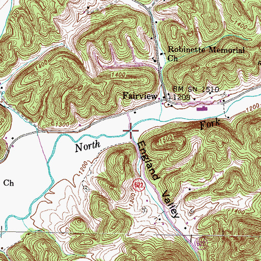 Topographic Map of England Valley Branch, VA