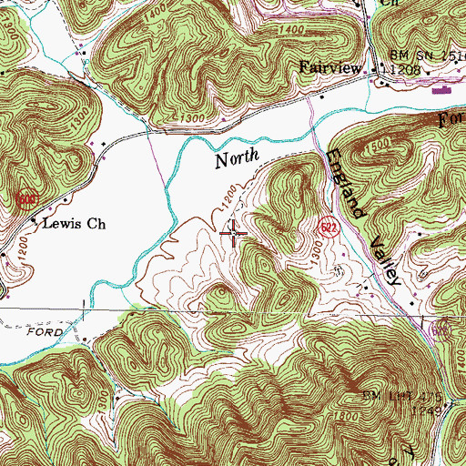 Topographic Map of Jennings Cemetery, VA