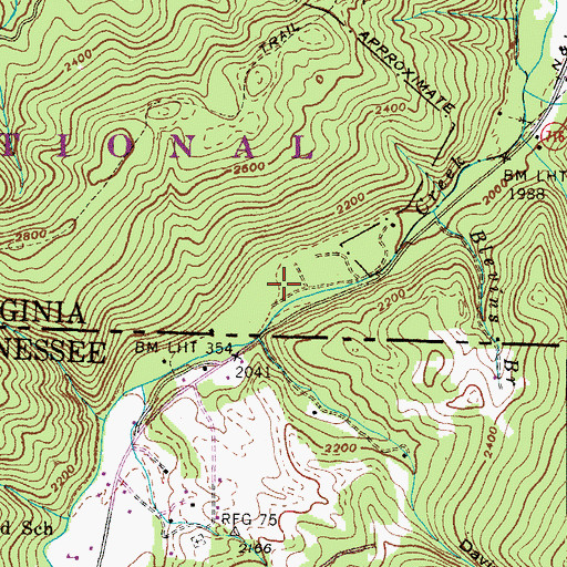 Topographic Map of Camp McArthur (historical), VA