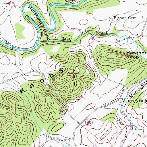Topographic Map of Coe Knob, VA