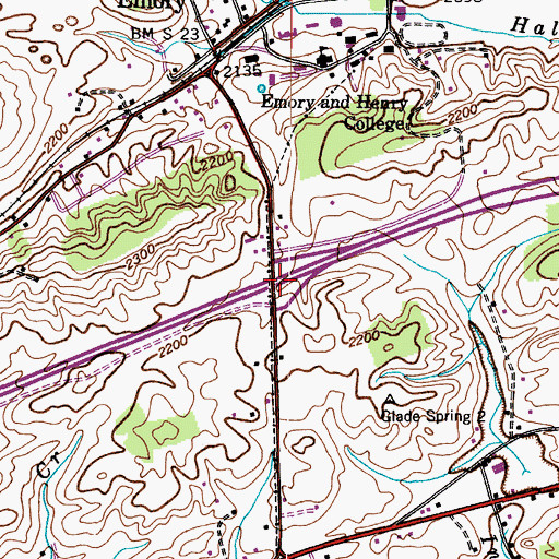 Topographic Map of Interchange 26, VA