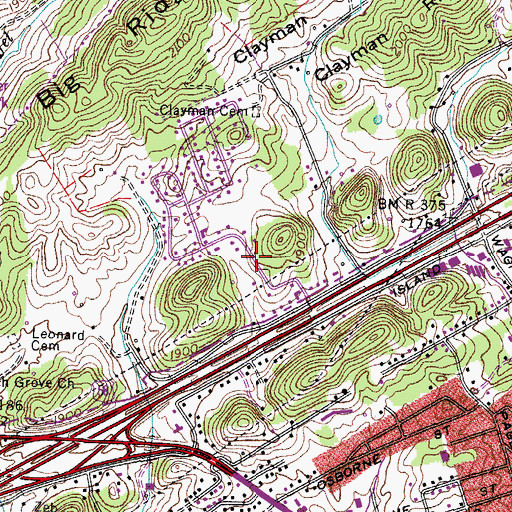 Topographic Map of Malcolm, VA