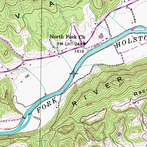Topographic Map of McFadden Ford, VA