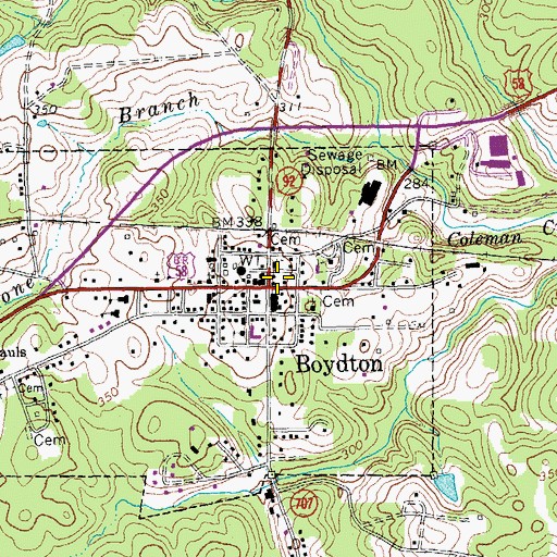 Topographic Map of Boydton, VA