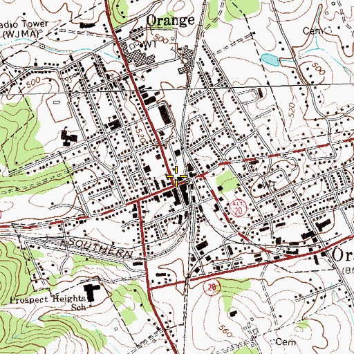 Topographic Map of Orange, VA