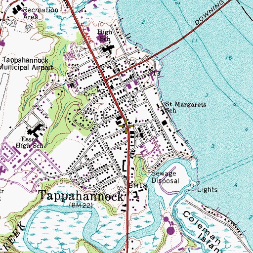 Topographic Map of Tappahannock, VA