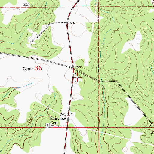 Topographic Map of West Perry School (historical), AL