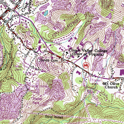 Topographic Map of Clinch Ranger District Office, VA