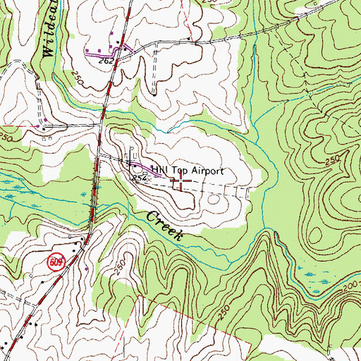 Topographic Map of Hill Top Airport (historical), VA