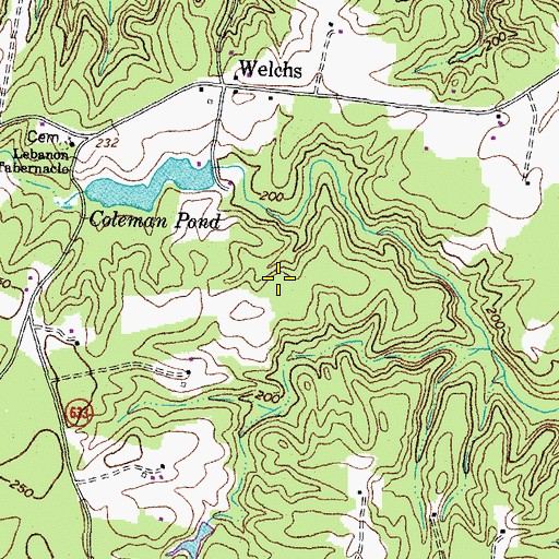 Topographic Map of Woodford Airpark, VA