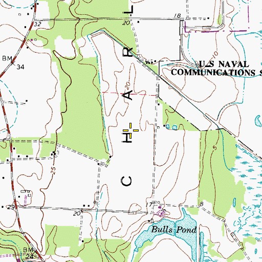 Topographic Map of Bull Farm Airport, VA