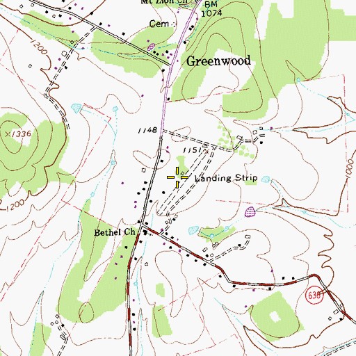 Topographic Map of Elkton Airport (historical), VA