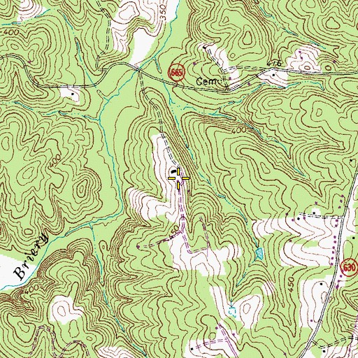 Topographic Map of Providence Airport, VA