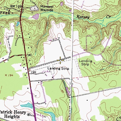 Topographic Map of Hanover Air Park (historical), VA