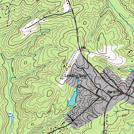 Topographic Map of Woodle Airport (historical), VA