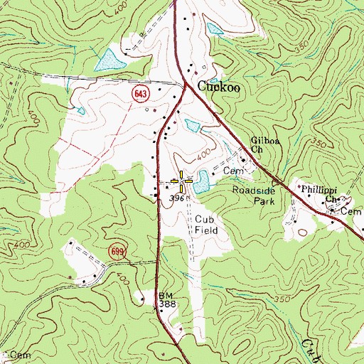 Topographic Map of Cub Field, VA