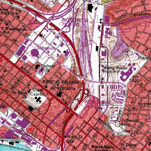 Topographic Map of Medical College of Virginia Heliport, VA