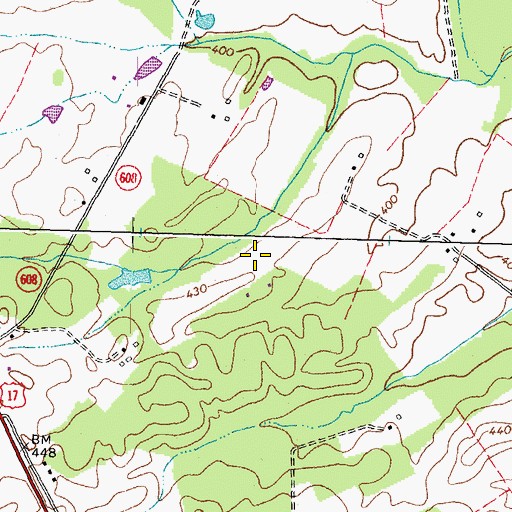 Topographic Map of Aviacres Airport, VA