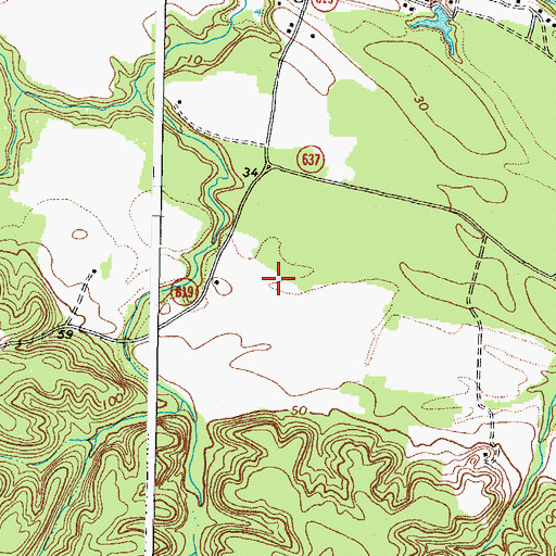 Topographic Map of Frog Hollow Farm Airport (historical), VA