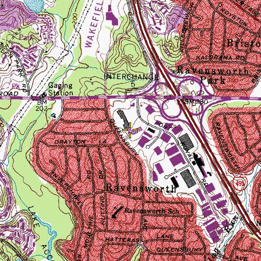 Topographic Map of North Springfield Post Office, VA