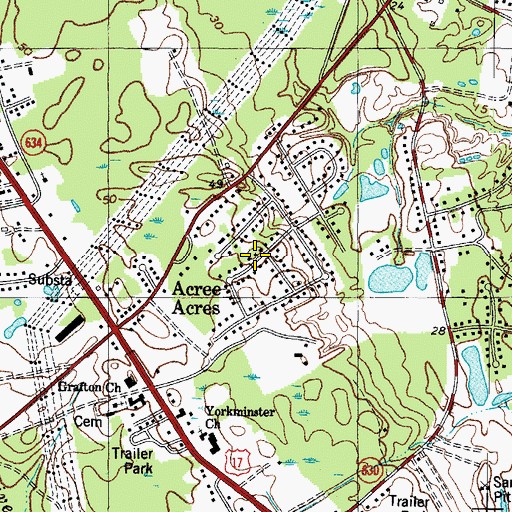 Topographic Map of Acree Acres, VA