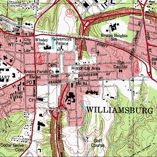 Topographic Map of Bell Hospital (historical), VA