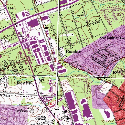 Topographic Map of Boudar, VA