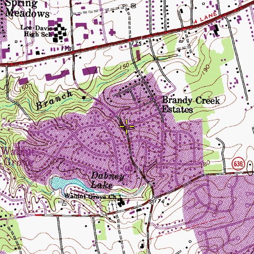 Topographic Map of Brandy Creek Estates, VA