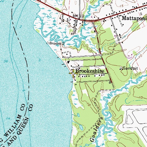 Topographic Map of Brookeshire, VA